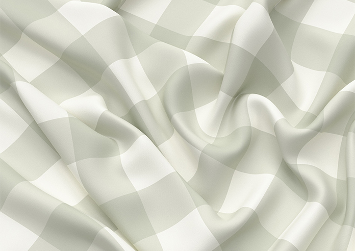 Gingham, Bud Green - Roman Blind - Image 4